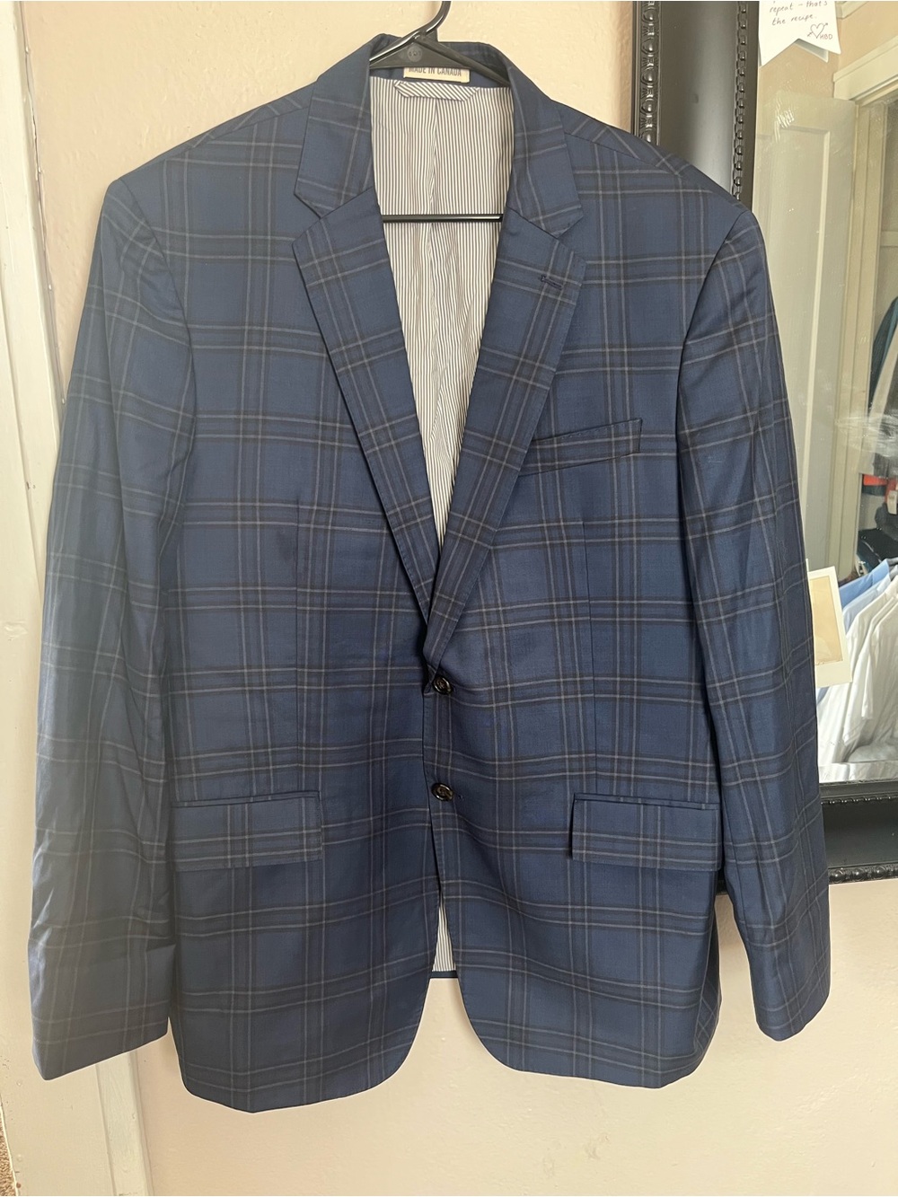 Todd Snyder Blue Plaid Two-Button Sport Coat